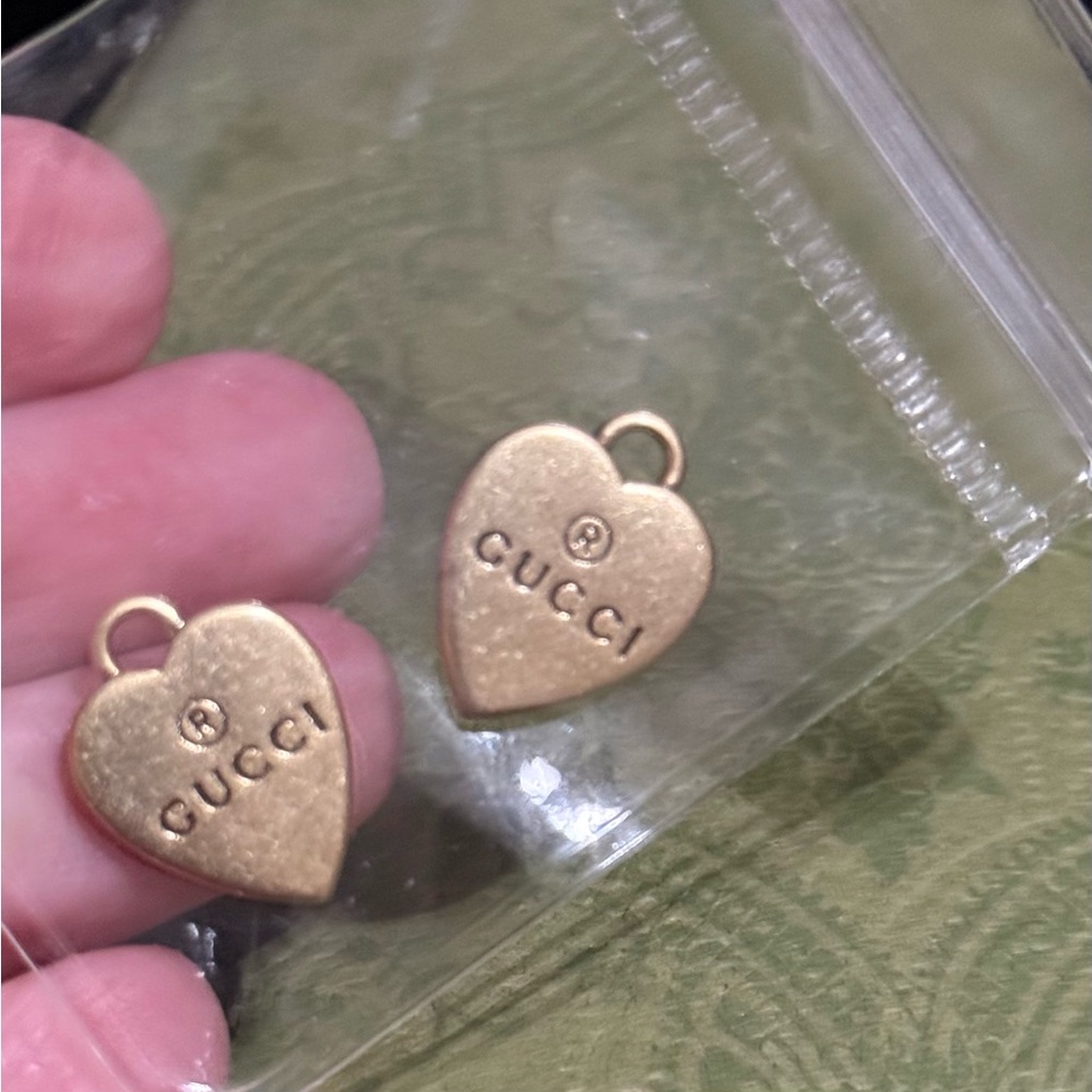 Authentic Gucci Gold Heart Charms